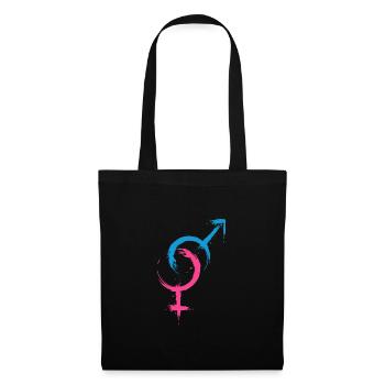 Hetero Symbol Heterosexualität - Stoffbeutel - Schwarz - Vorne