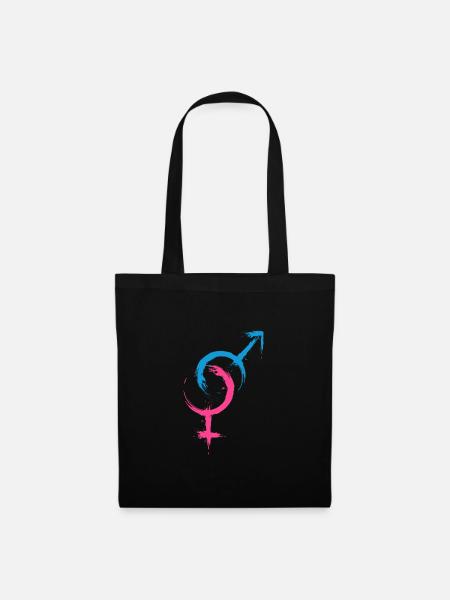 Hetero Symbol Heterosexualität - Stoffbeutel - Schwarz