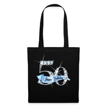Design d’anniversaire en diamant pailleté pour le 50e anniversaire - Sac en tissu - noir - Devant