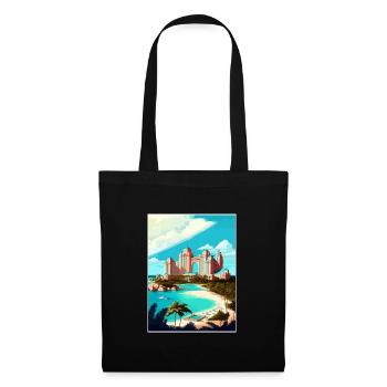 Atlantis Paradies Karibik Vintage Reise Poster - Stoffbeutel - Schwarz - Vorne