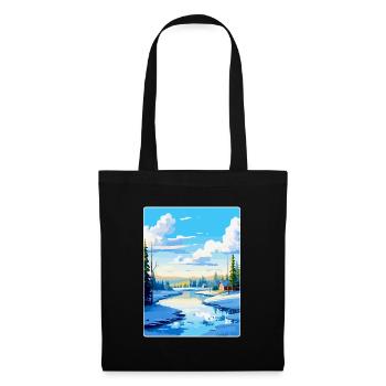 Rovaniemi Finlande Affiche de voyage vintage souvenir - Sac en tissu - noir - Devant