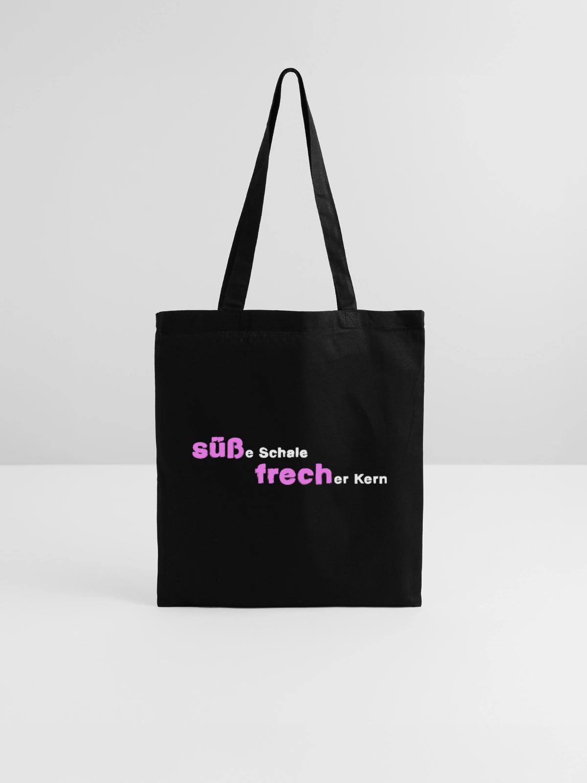 süß und frech frech süß - Stoffbeutel - Schwarz - Vorne