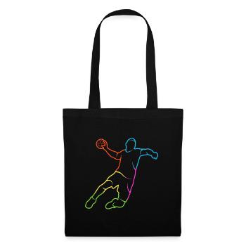 Handball bunt Handballspieler Jungen Handballer - Stoffbeutel - Schwarz - Vorne