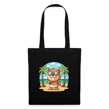 Biber Lustige Cartoon Sommer Strand Sonnenbrille - Stoffbeutel - Schwarz - Vorne