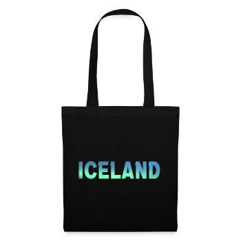 Island Iceland Polarlicht Aurora Borealis - Stoffbeutel - Schwarz - Vorne