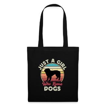 Bosnischer grobhaariger Hund Hund Silhouette Retro - Stoffbeutel - Schwarz - Vorne