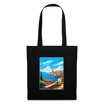 Dubrovnik Kroatien Vintage Reiseposter Souvenir - Stoffbeutel - Schwarz - Vorne