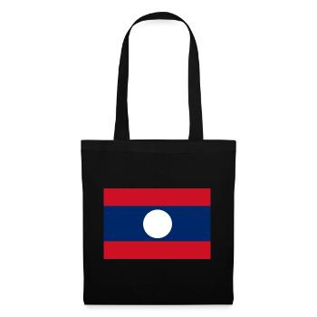 Flagge von Laos - Stoffbeutel - Schwarz - Vorne