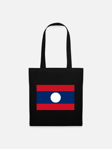 Flagge von Laos - Stoffbeutel - Schwarz