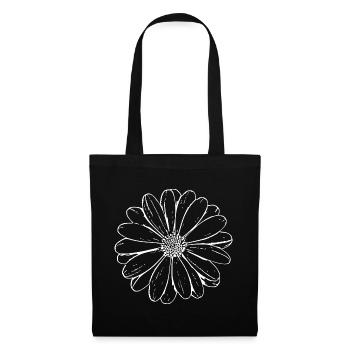 Blume weiß weiße Blume Blumen weiß weiße Blumen - Stoffbeutel - Schwarz - Vorne