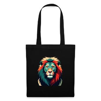 Lion Dessin Animé Personnage Animal De Compagnie Coloré - Sac en tissu - noir - Devant