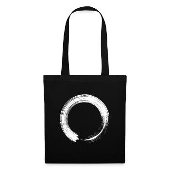 Kreis Design Symbol Bürste weiß - Stoffbeutel - Schwarz - Vorne