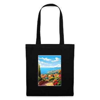 Cote D Azur Frankreich Vintage Reiseposter Souvenir - Stoffbeutel - Schwarz - Vorne