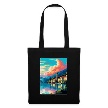 Lac de Côme Italie Affiche de voyage vintage Souvenir WPA - Sac en tissu - noir - Devant
