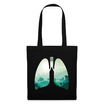 Green nature forest landscape lungs - Tote Bag - black - Front