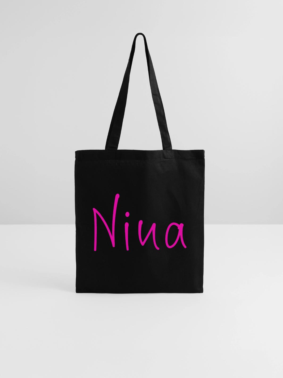 Nina Neon Script - Stoffbeutel - Schwarz - Vorne