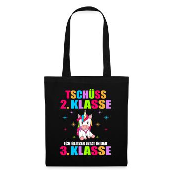 Tschüss 2.Klasse Ich Glitzer Jetzt In Der 3.Klasse - Stoffbeutel - Schwarz - Vorne