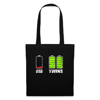Dad Twins Geschenk - Stoffbeutel - Schwarz - Vorne