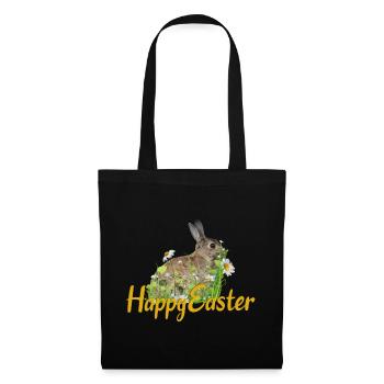 Happy Easter rabbit - Stoffbeutel - Schwarz - Vorne