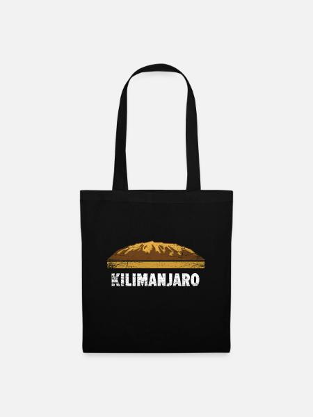 Schneebedeckter Kilimanjaro Gipfelpfad - Stoffbeutel - Schwarz