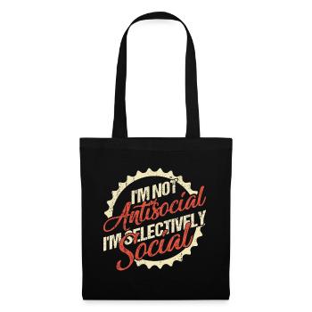 I'm Not Antisocial, I'm Selectively Social - Tote Bag - black - Front