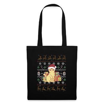 Cute Christmas Cat - Stoffbeutel - Schwarz - Vorne