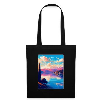 Lago Maggiore Schweiz Vintage Reiseplakat - Stoffbeutel - Schwarz - Vorne