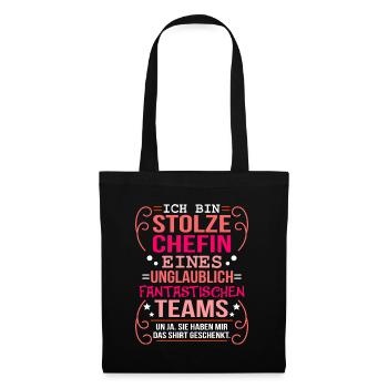 Stolze Chefin Team Firmenjubiläum - Stoffbeutel - Schwarz - Vorne