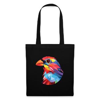 Finch Buntes Aquarell Tier Haustier Illustration - Stoffbeutel - Schwarz - Vorne