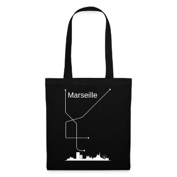Marseille Stadt - Stoffbeutel - Schwarz - Vorne