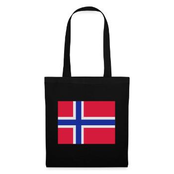 Norwegische Flagge - Stoffbeutel - Schwarz - Vorne