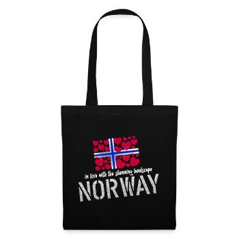 Norway norge - Stoffbeutel - Schwarz - Vorne