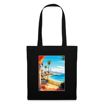 Costa Del Sol Spanien Vintage Reiseplakat Souvenir - Stoffbeutel - Schwarz - Vorne