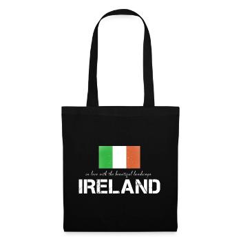 Ireland Irland irische Fahne - Stoffbeutel - Schwarz - Vorne