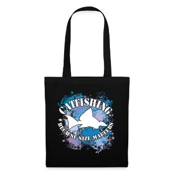 Silhouette de poisson-chat Wels Waller et taches de couleur - Sac en tissu - noir - Devant
