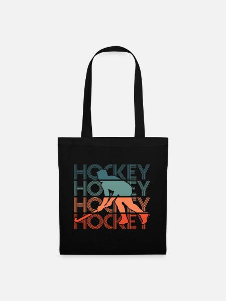 Retro Feldhockey Feldhockeyspieler Hockey Spieler - Stoffbeutel - Schwarz