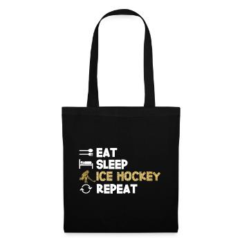 Eat Sleep Ice Hockey Repeat - Stoffbeutel - Schwarz - Vorne