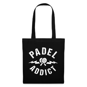 Padel Addict Padelspieler Padeltennis - Stoffbeutel - Schwarz - Vorne