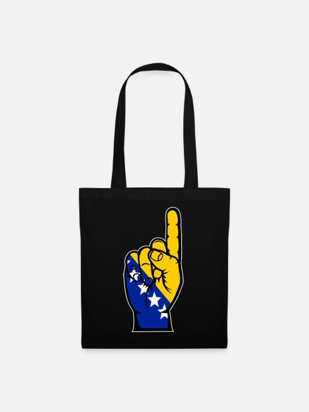 Bosnien Flagge Nummer 1 - Stoffbeutel - Schwarz