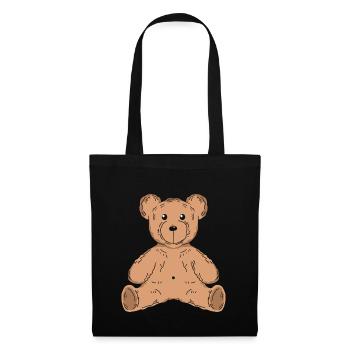 Teddybär Teddy - Stoffbeutel - Schwarz - Vorne