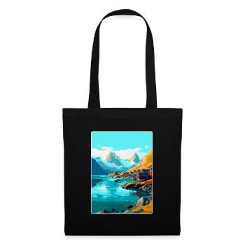 Lofoten Norwegen Vintage Reiseposter WPA - Stoffbeutel - Schwarz - Vorne
