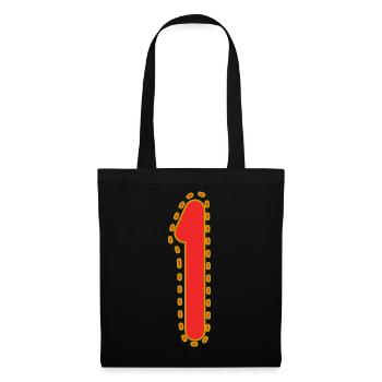 1. 1 AN. 1er ANNIVERSAIRE. ANNIVERSAIRE 1 AN - Sac en tissu - noir - Devant