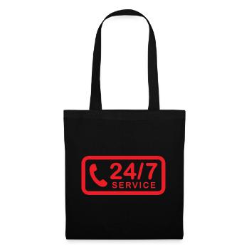 24/7 h Service - Stoffbeutel - Schwarz - Vorne
