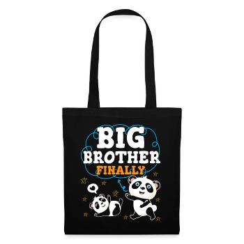 Endlich Großer Bruder Big Bro - Stoffbeutel - Schwarz - Vorne