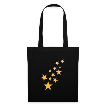 Étoile motif astérisque ciel étoilé - Sac en tissu - noir - Devant