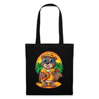 Lustige Biber Cartoon Sommer Strand Sonnenbrille - Stoffbeutel - Schwarz - Vorne