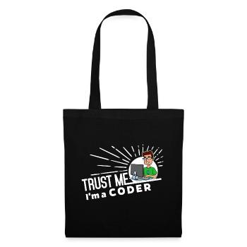 Trust me, I'm a Coder - Programmierer Spruch - Stoffbeutel - Schwarz - Vorne