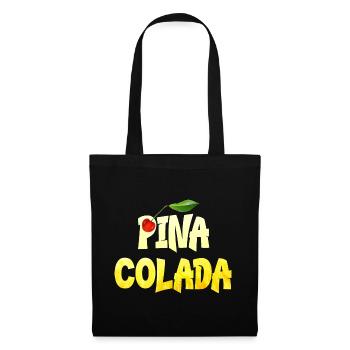 Pina Colada Ananas Kokos Rum mit Kirsche - Stoffbeutel - Schwarz - Vorne