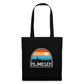 Nijmegen Niederlande Flagge Skyline Reisesouvenir - Stoffbeutel - Schwarz - Vorne