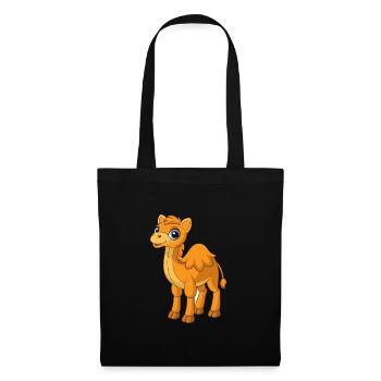 Camel Cute Mascot Cartoon Character Kawaii - Tote Bag - black - Front